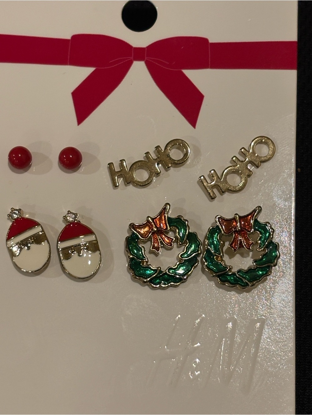 H&M Festive Earring Set - Red, Green, Gold
